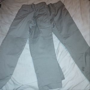 2 pairs Lands End Khaki school unform pants size 7